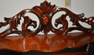 1860s Antique French Victorian Carved Mahogany Satinwood Lady ' s Secretary desk 3
