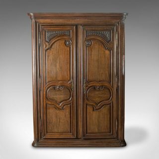 Antique Continental Armoire,  French,  Oak,  Wardrobe,  Mid - 19th Century,  Circa 1850 2