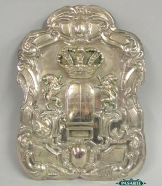 Antique Austro - Hungarian 800 Silver Torah Shield Vienna 1890 Judaica
