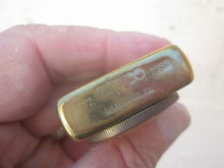 RARE VINTAGE SOLID BRASS ZIPPO USA LIGHTER WITH 20 DOLLAR COIN 1932 - 1989 DATE 2