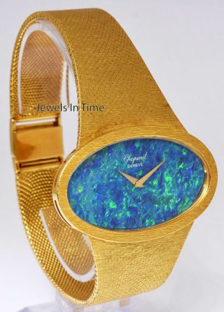 Chopard Mens Vintage 18k Yellow Gold and Black Opal Bracelet Watch 5038 3