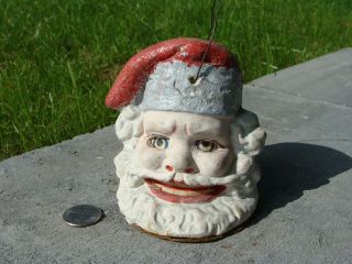 Antique German Papier Mache Santa Candle Lantern Candy Container Ornament