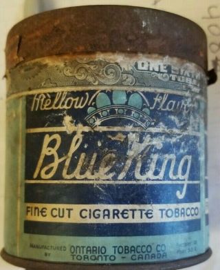 25 cent blue king tobacco tin cardboard paper label RARE 3