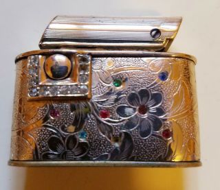 Vintage Antique Rare Regeliter Automatic Push Button Gold Tone Lighter