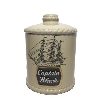 Vtg Captain Black Pipe Tobacco Special Edition Humidor Canister Ceramarte Jar