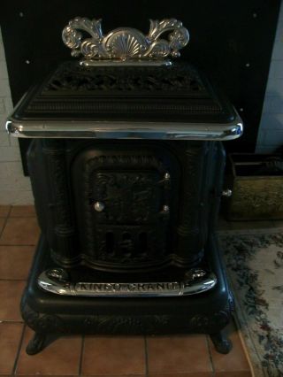 Antique Wood Burning Parlor Stove Kineo Grand 3 1890 