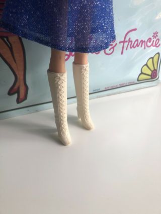 Vintage Barbie Clothes Mod 1960’s White Tall Lace Up Boots