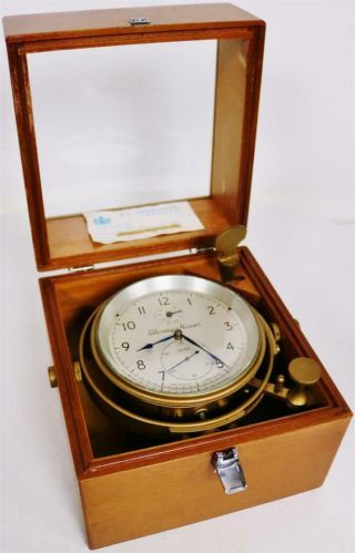 Rare Vintage Thomas Mercer 2 Day English Single Fusee Boxed Marine Chronometer 2