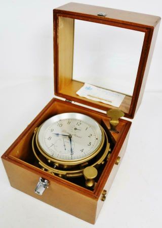 Rare Vintage Thomas Mercer 2 Day English Single Fusee Boxed Marine Chronometer 3