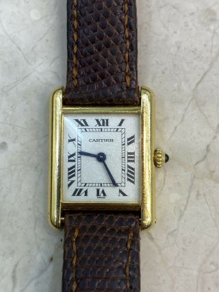 Rare Vintage Cartier Tank Quartz Watch 18k Solid Gold Watch 2