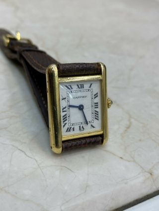 Rare Vintage Cartier Tank Quartz Watch 18k Solid Gold Watch 3