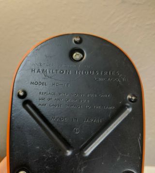 Vintage Hamilton Industries HC - 18 Adjustable Desk Table MCM Lamp VIBRANT ORANGE 3