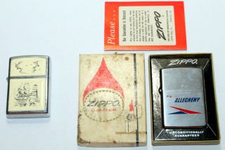 Vintage Zippo Advertising Lighter Fly Allegheny Plus Ship & Lighthouse