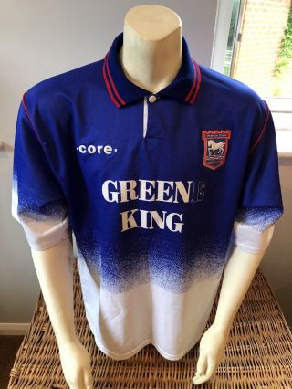 Rare Vintage 90s Ipswich Town Home Core Shirt,  Jersey 1995 - 1997 Size Xl