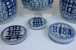 3x Large Antique Chinese Porcelain Blue & White Jars / vases 18th / 19thCentury 3
