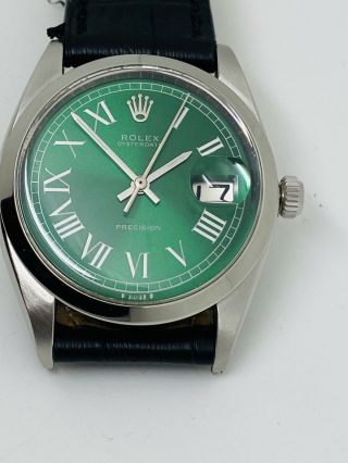 Vintage Rolex OysterDate Precision Green Dial Reference 6694 2