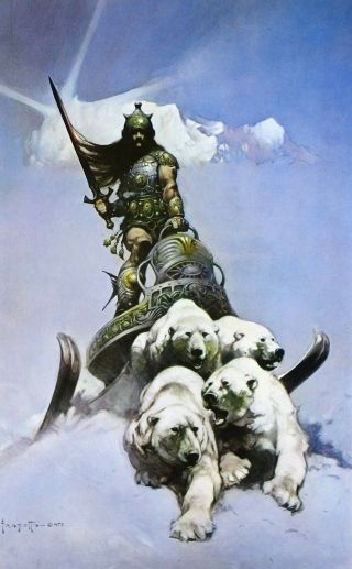 Silver Warrior Frank Frazetta Vintage Art 1972 Full Color Plate Fantasy Sci - Fi