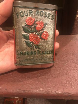 Flat Top Four Roses Tobacco Tin