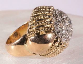 Antique 1.  26 CTW Diamond Cluster Ring FINE Quality 18K Yellow Gold Size 5.  75 2