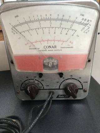 Vintage Conar National Radio Institute 211 Vacuum Tube Volt - Ohm Meter