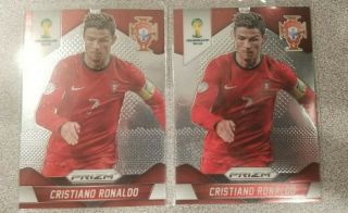 (2) 2014 Panini Prizm World Cup Cristiano Ronaldo First Prizm Card 161 Portugal