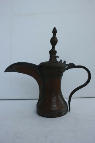 29,  5 Cm Rare Antique Dallah Middle East Copper Islamic Art Coffee Pot Bedouin