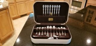 53 Piece Chateau Rose By Alvin Sterling Silver Flatware With Case.  Serving For 8