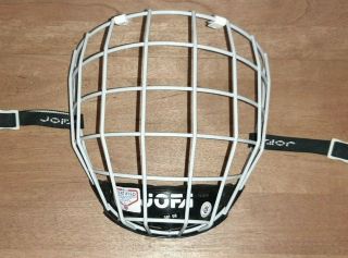 Vintage Jofa 381 Sr Ice Hockey Helmet Bubble Cage Shield Cage White/black