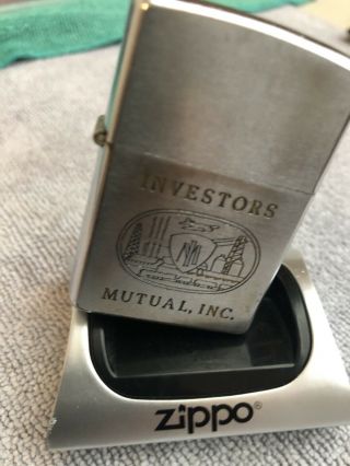 Investors Mutual 1958 Never Fired Zippo Lighter Pat 2517191 Stk Z951