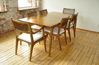 Mid Century,  Dining Table And Chairs,  Drexel " Profile ",  By John Van Koert,