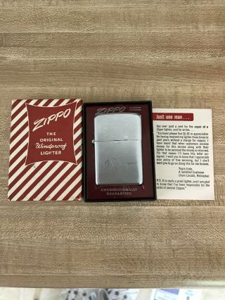 Vintage Zippo Lighter Patent 2032695 (1937 - 1950) With Matching Insert And Box