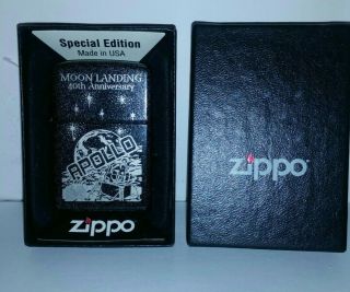 Vintage Retired Unstruck Zippo - 40th Anniversary Moon Landing 24650 Lighter