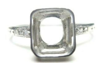 Antique Art Deco Vintage Marcus French Cut Setting Mounting Platinum Hold 8x7.  25 3