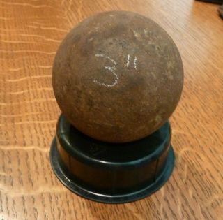 Vintage 3 Inch Steel/cast Iron 4 Pound Cannon Ball