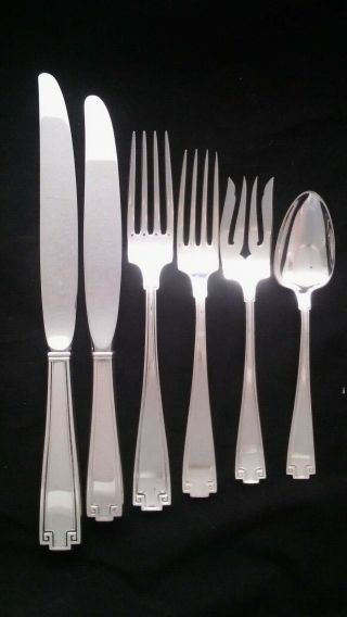 Gorham Etruscan Sterling Silver Set For 8 Dinner Size And Luncheon Size