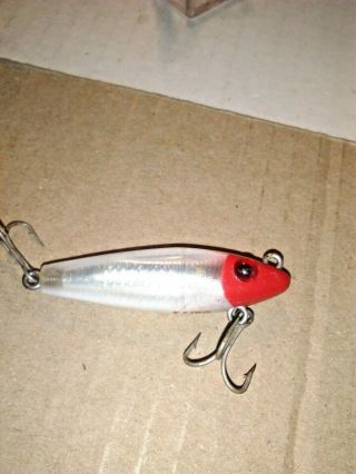 Old Lure Vintage Large Red Eyed Mirror Minnow 2 Inches Long " Rare " 3m11.