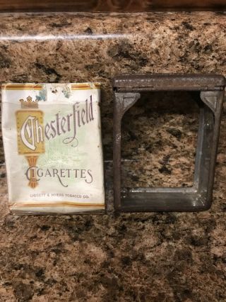 1940s Vintage No.  42 Chesterfield Cigarette Pack Empty W/ Hold A Pack Holder