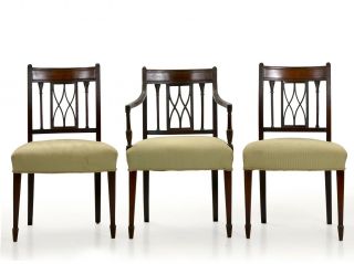 REGENCY DINING CHAIRS | 19th Century Set of 6 English Classical Mahogany Chairs 2