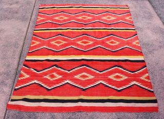 Antique Navajo 1880s Type Transitional Wearing Blanket With Indigo 53 " X 70 "