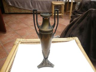 Antique Vintage C / 1900 Art Nouveau Bud Vase Brass / Silver For Restoration