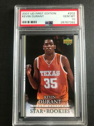 Kevin Durant 2007 - 08 Ud First Edition Rookie - Rc 202 - Psa 10 Gem