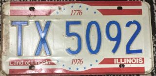 Illinois 1976 Old License Plate Bicentennial Vintage Garage Man Cave Tx 5092