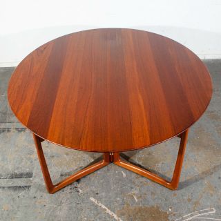 Mid Century Danish Modern Dining Table Solid Teak Peter Hvidt France & Son Leaf 2