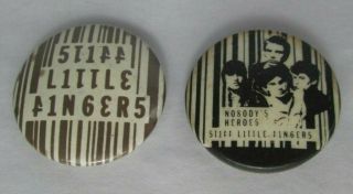Stiff Little Fingers Slf Vintage 2 X Early 80s Badges Pins Button Punk Wave