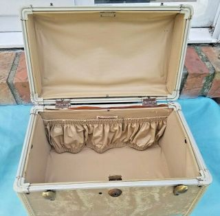 Vintage Samsonite Shwayder Beige Marble Cosmetic Hard Train Case Luggage - Pretty 2