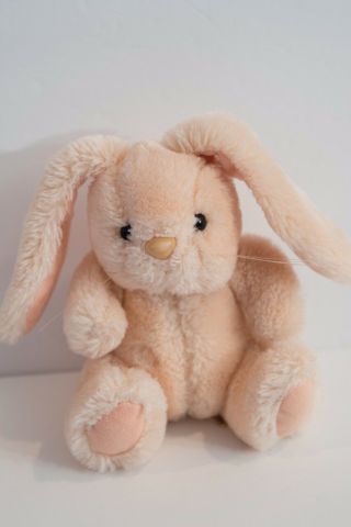 Vintage Applause Pink Easter Bunny Rabbit Plush Stuffed Animal 8”