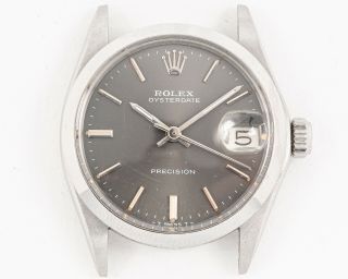Vintage 1974 Rolex Stainless Steel Oysterdate Ref.  6466 W/ Gray Dial