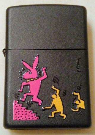 1999 Keith Haring Zippo Lighter " Bunny On The Run " Pop Art - Never Opened