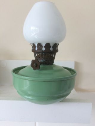Vintage Kelly Nursery Oil Lamp Green
