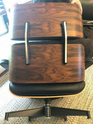 Herman Miller Eames Lounge Chair & Ottoman Black Leather Near Flawless Cond. 2